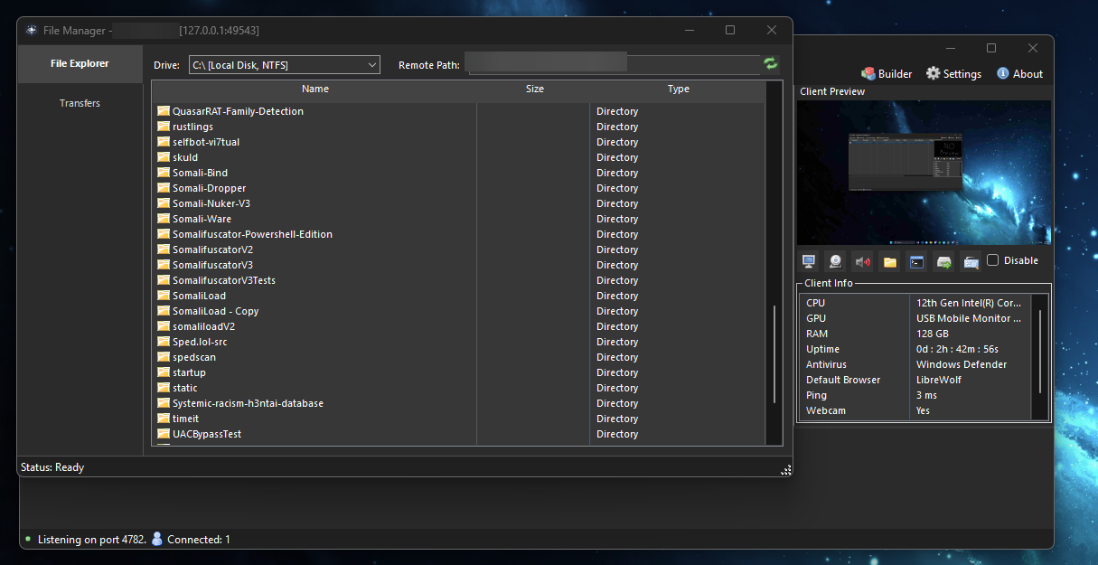 Pulsar File Manager interface